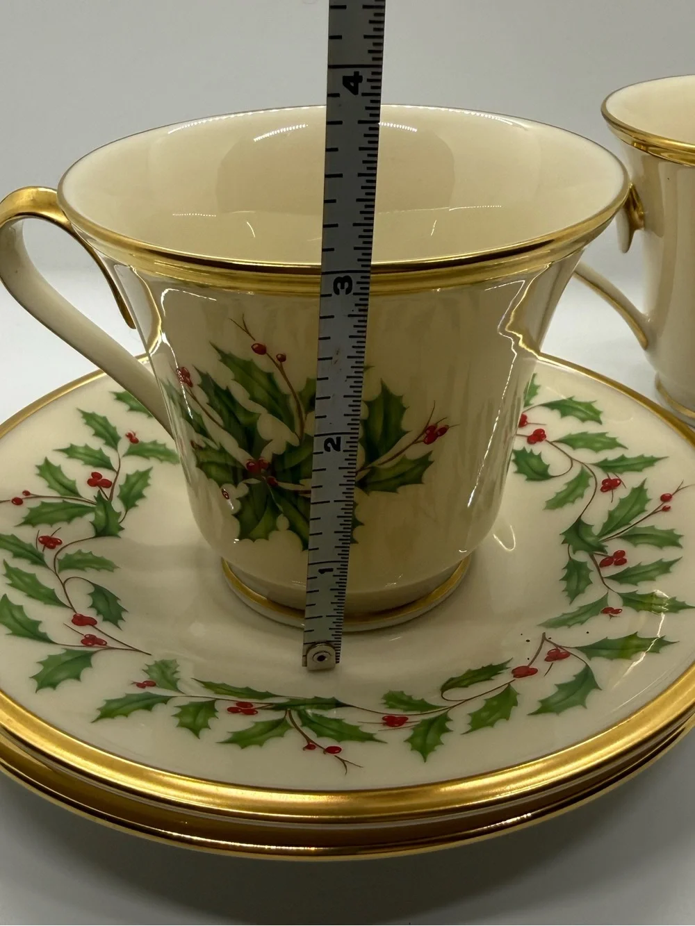 Lenox Holiday Dimension - Two Sets of Teacups and Saucers